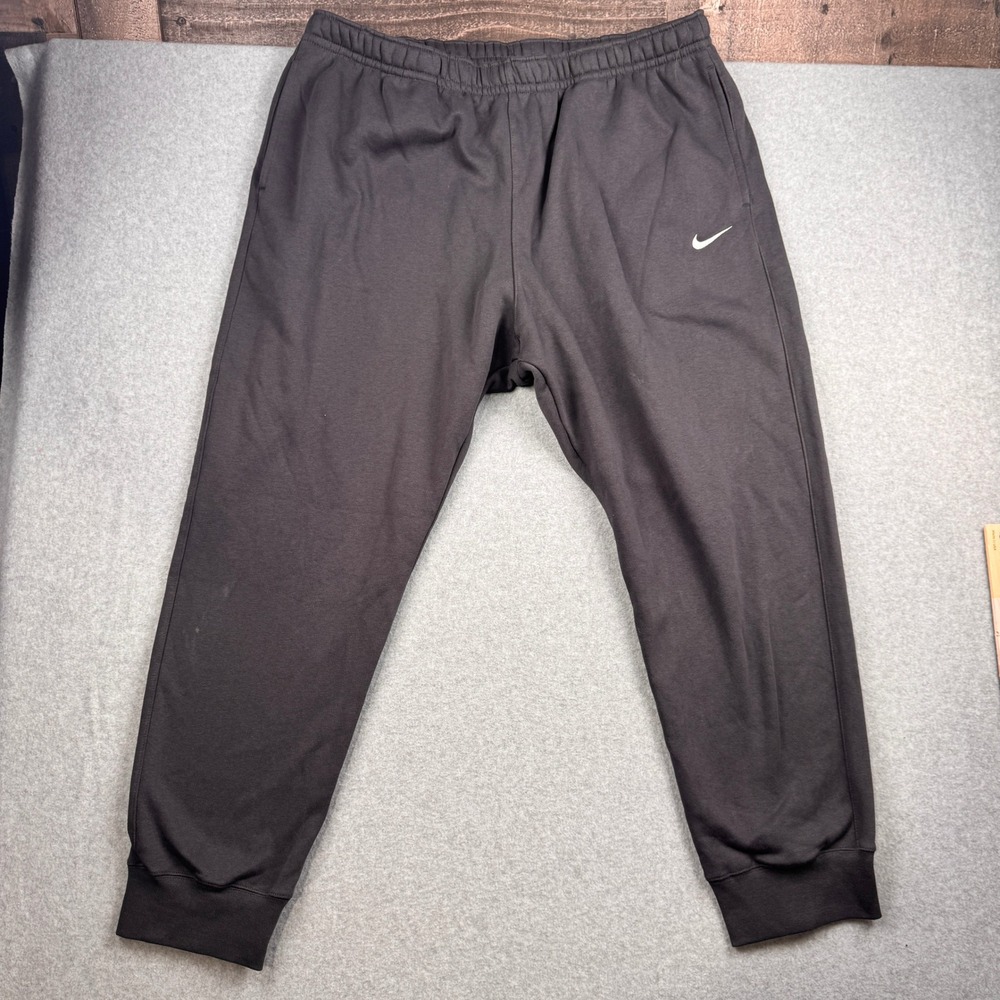 Nike Jogger Pants Mens 4XL Gray Fleece Lined Sweatpants Drawstring Logo Pockets